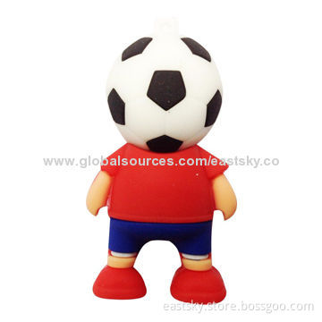 Custom Football Cloth Shape USB Drive, Made of Soft PVC Material, OEM Orders are WelcomeNew